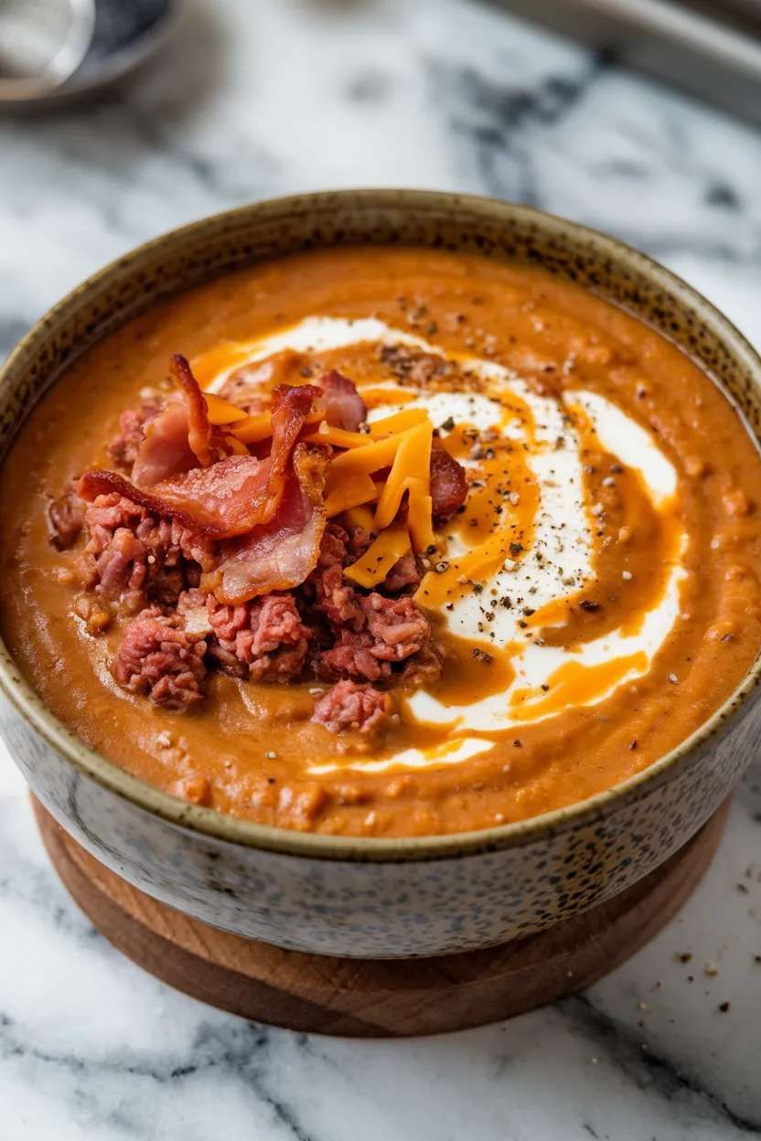 9. Keto Bacon Cheeseburger Soup