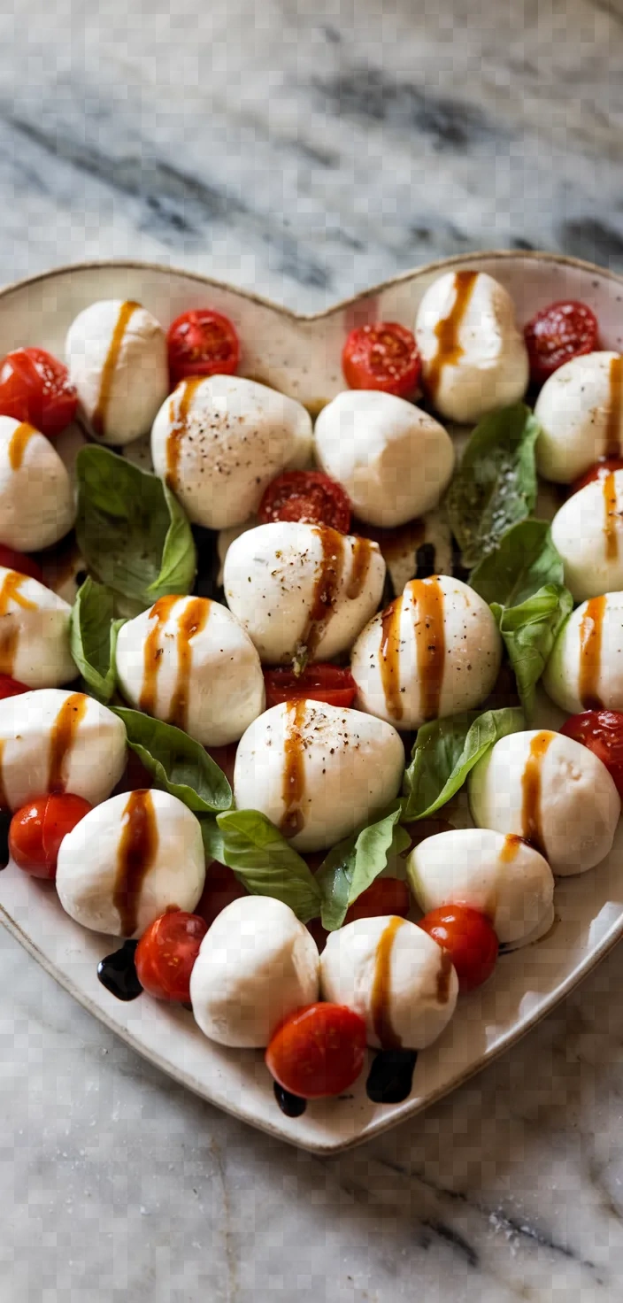 1. Heart-Shaped Caprese Salad