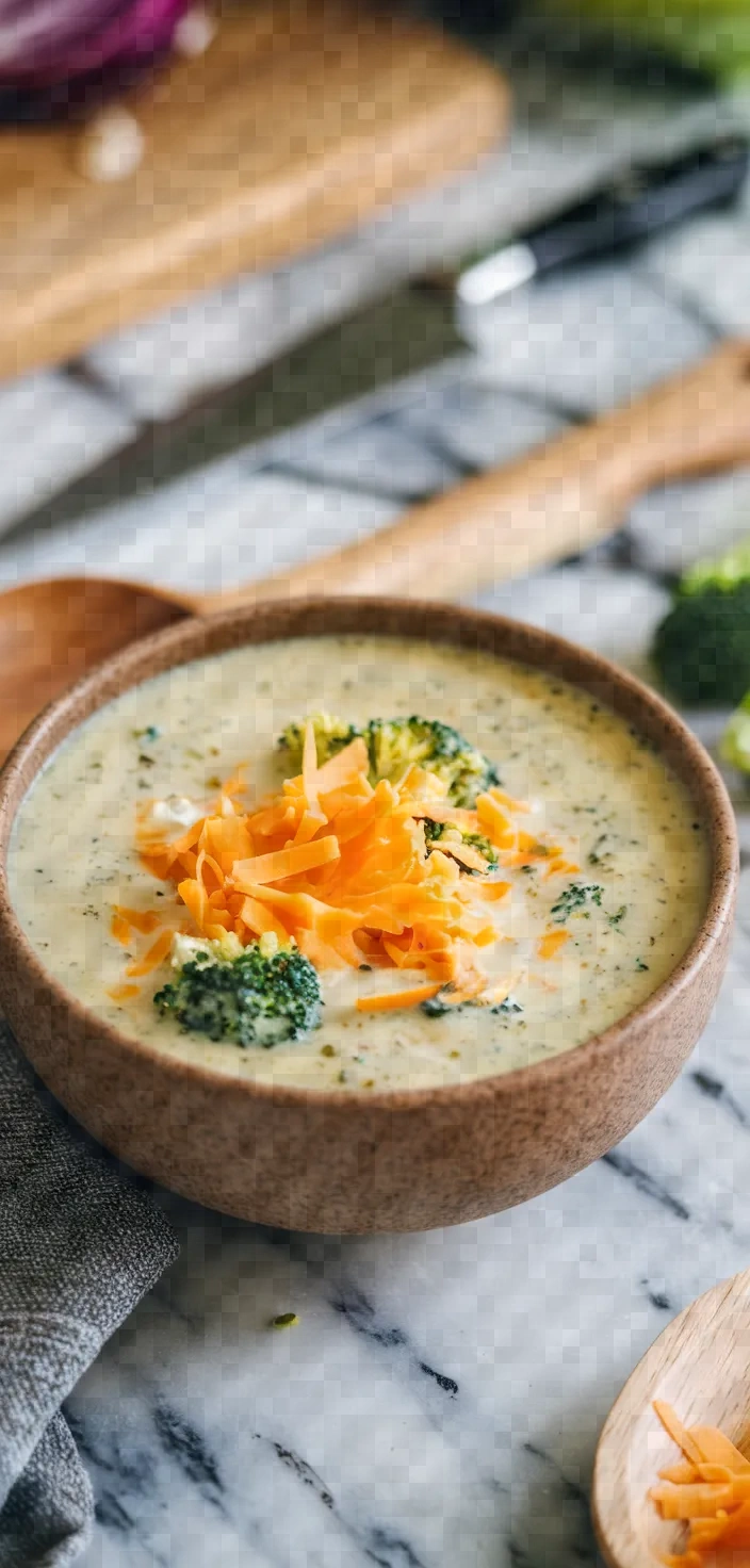 10. Broccoli and Cheddar Low-Calorie Soup