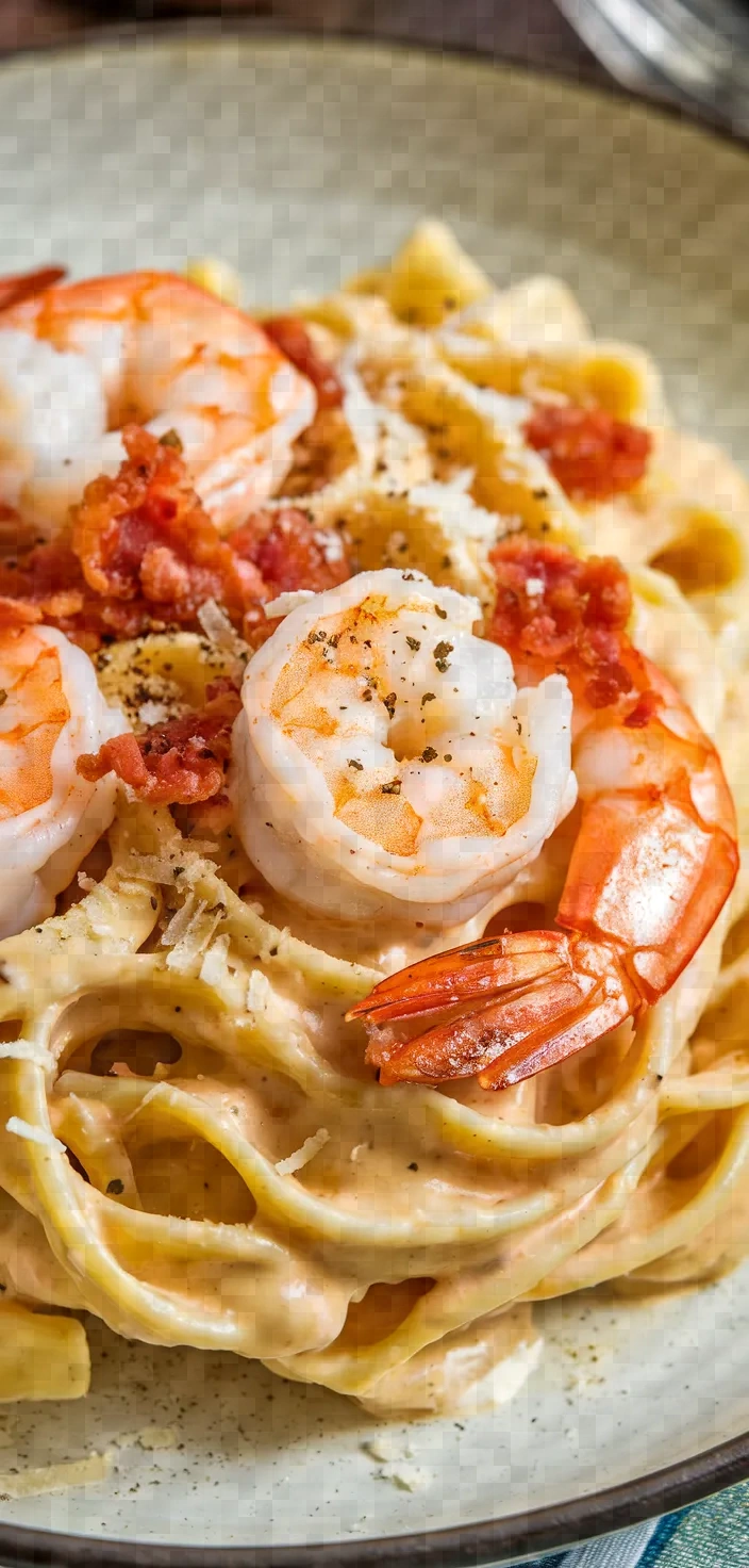 10. Shrimp Carbonara Pasta