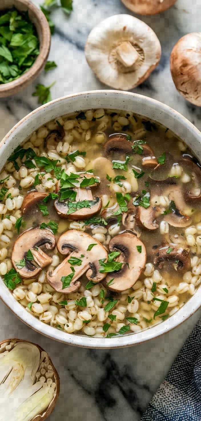 14. Mushroom and Barley Heart Health Soup