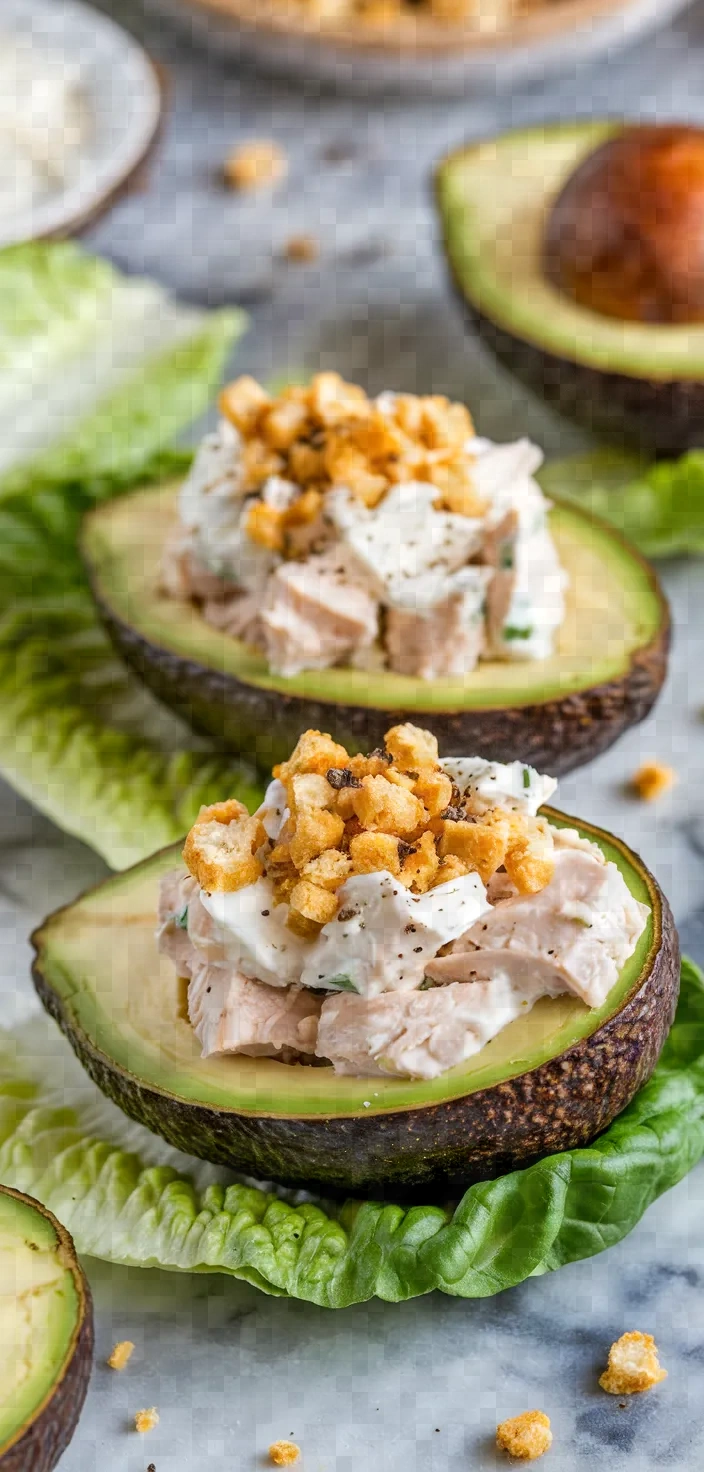 18. Chicken Caesar Stuffed Avocados