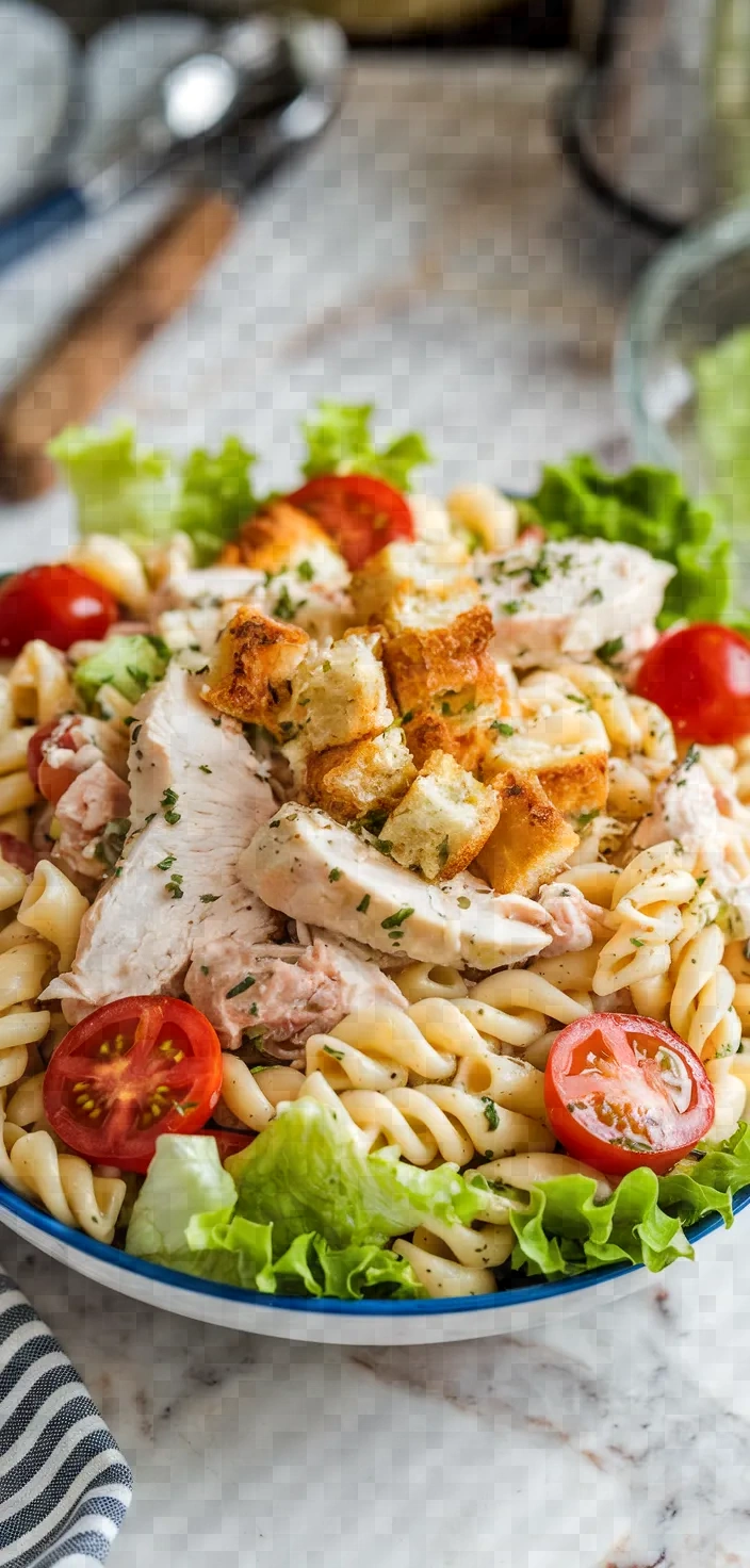 4. Chicken Caesar Pasta Salad