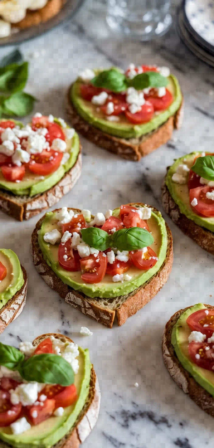 7. Amorous Avocado Toast Hearts