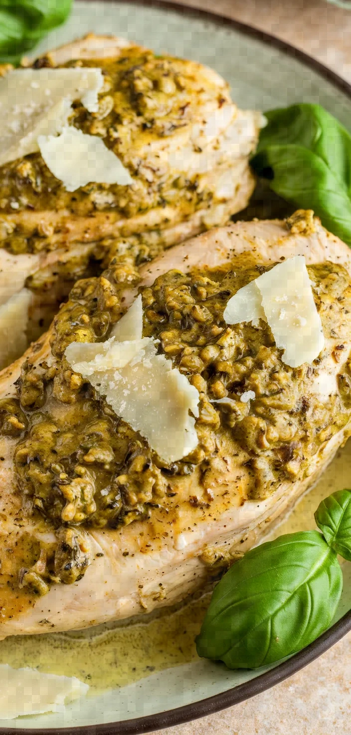 7. Creamy Pesto Crockpot Chicken Breast