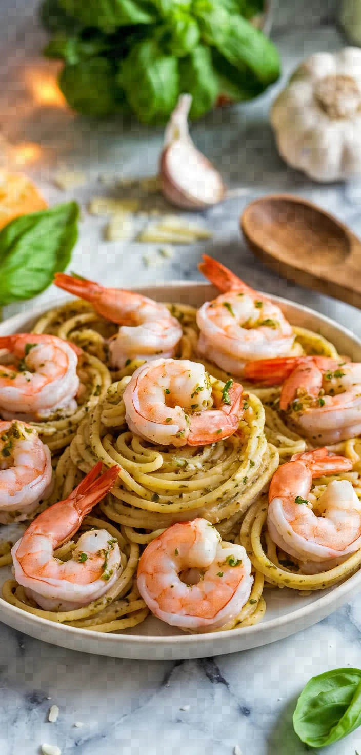 7. Shrimp Pesto Pasta