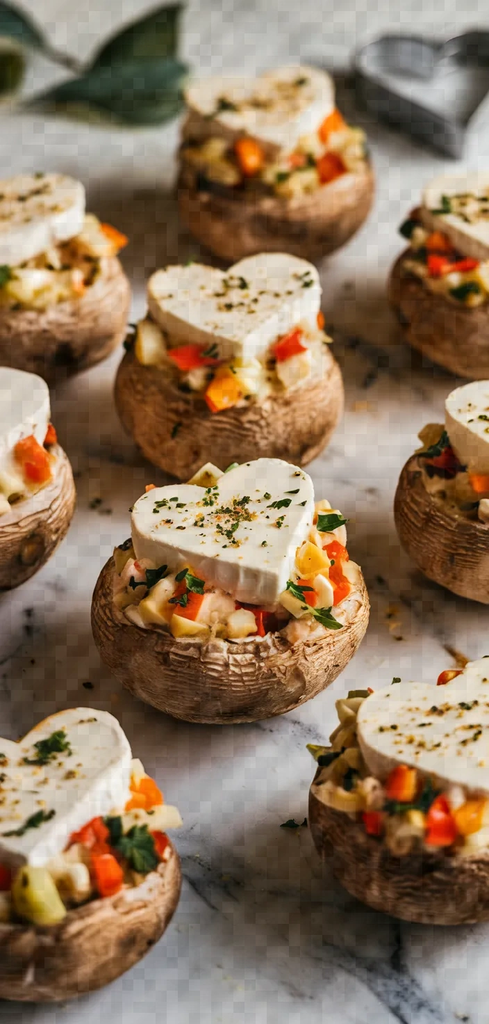 8. Sweetheart Stuffed Mushrooms