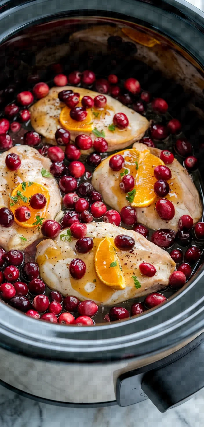 9. Cranberry Orange Crockpot Chicken Breast