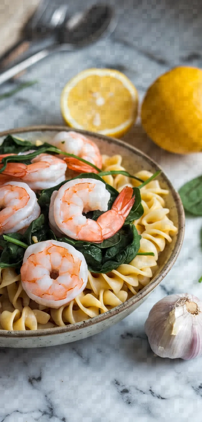 9. Shrimp and Spinach Pasta