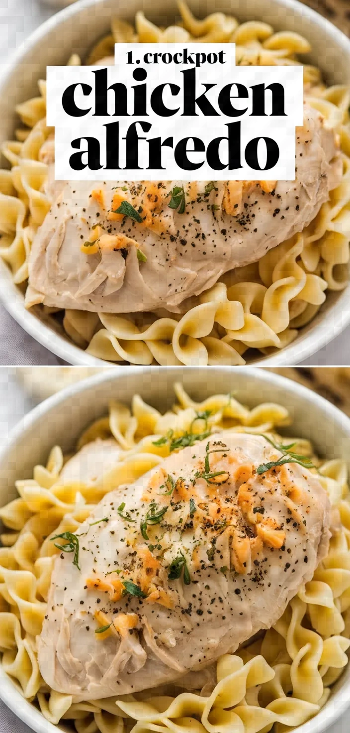 1. Crockpot Chicken Alfredo