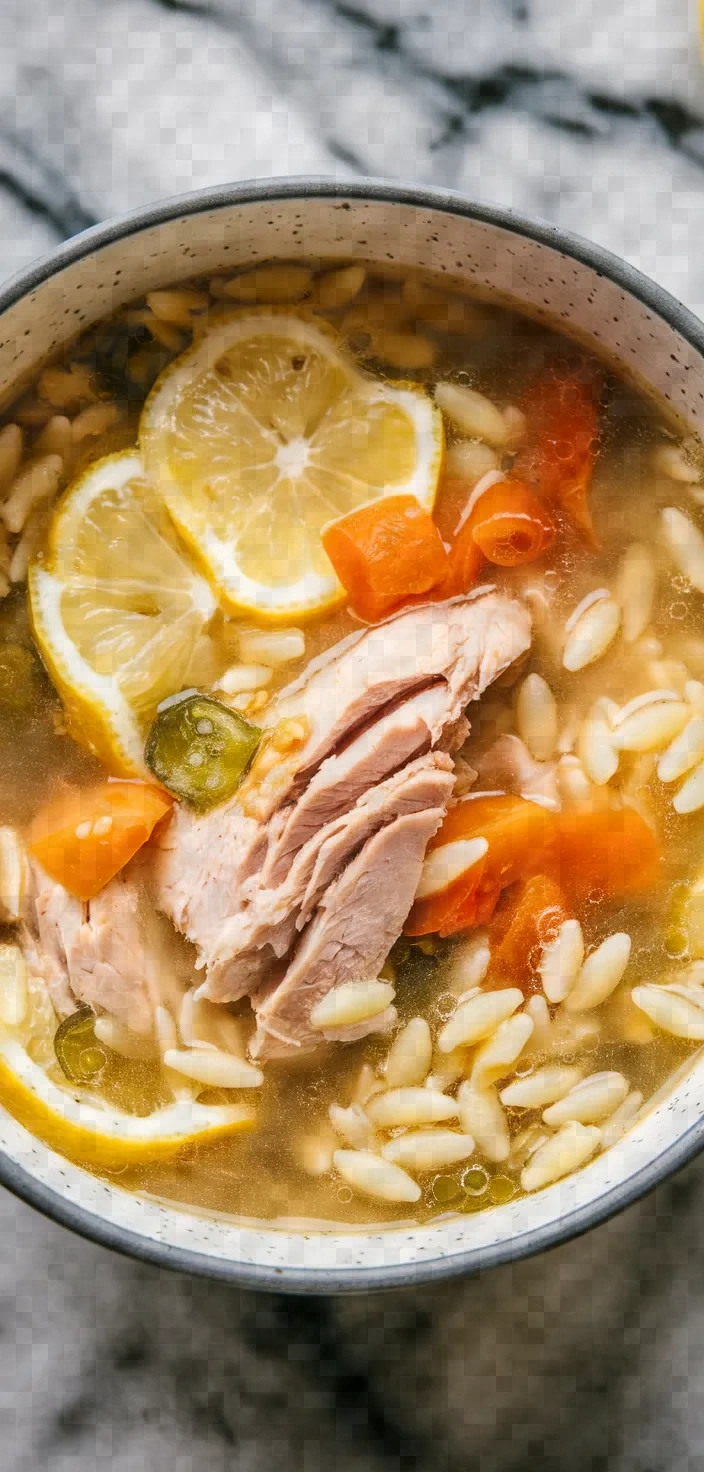 1. Crockpot Lemon Chicken Orzo Soup