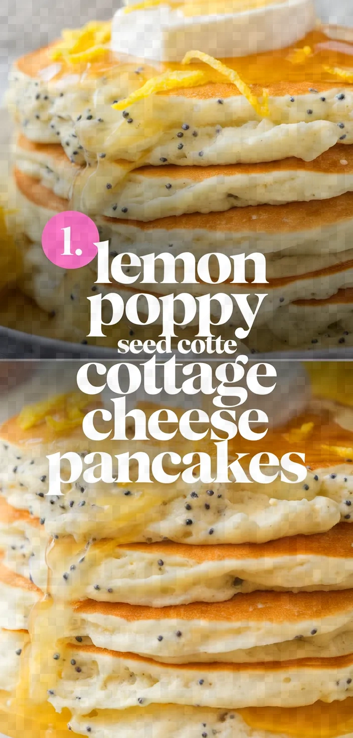 1. Lemon Poppy Seed Cottage Cheese Pancakes