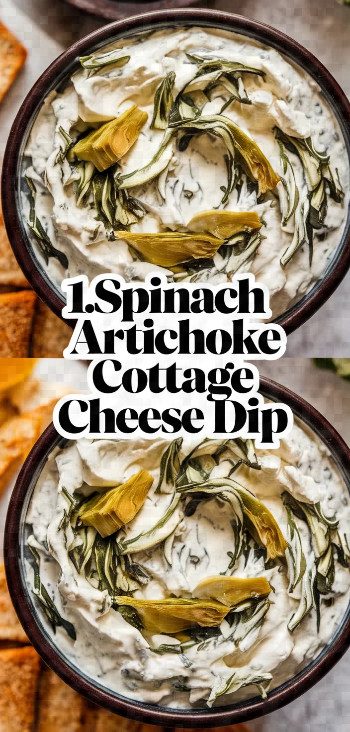 1. Spinach Artichoke Cottage Cheese Dip