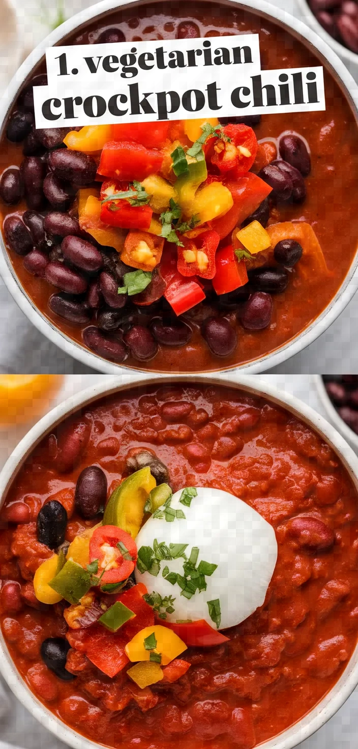 1. Vegetarian Crockpot Chili