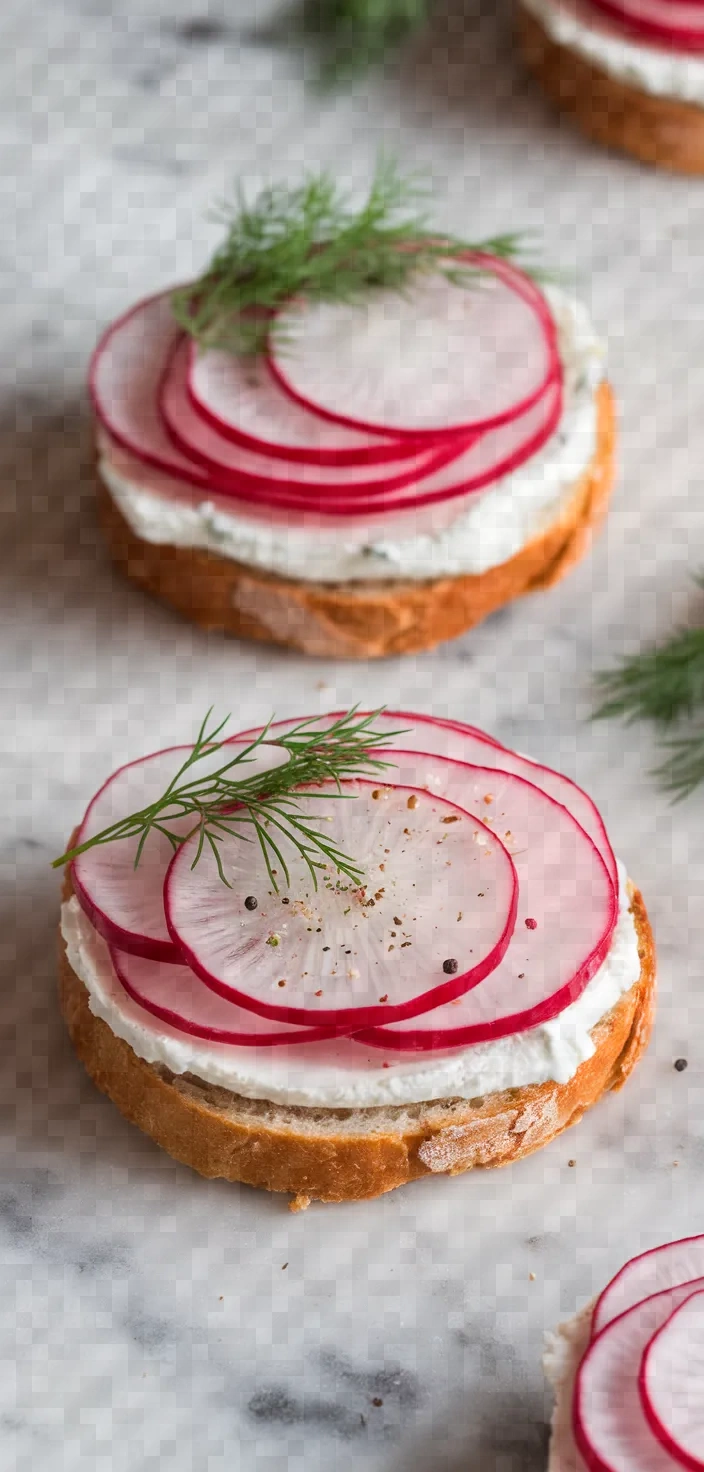 10. Easter Appetizers Radish Tea Sandwiches