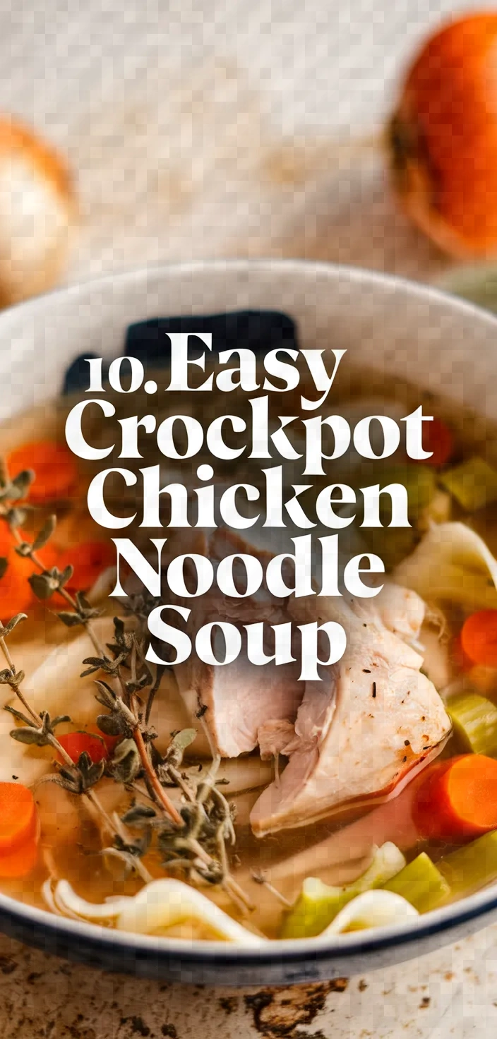 10. Easy Crockpot Chicken Noodle Soup