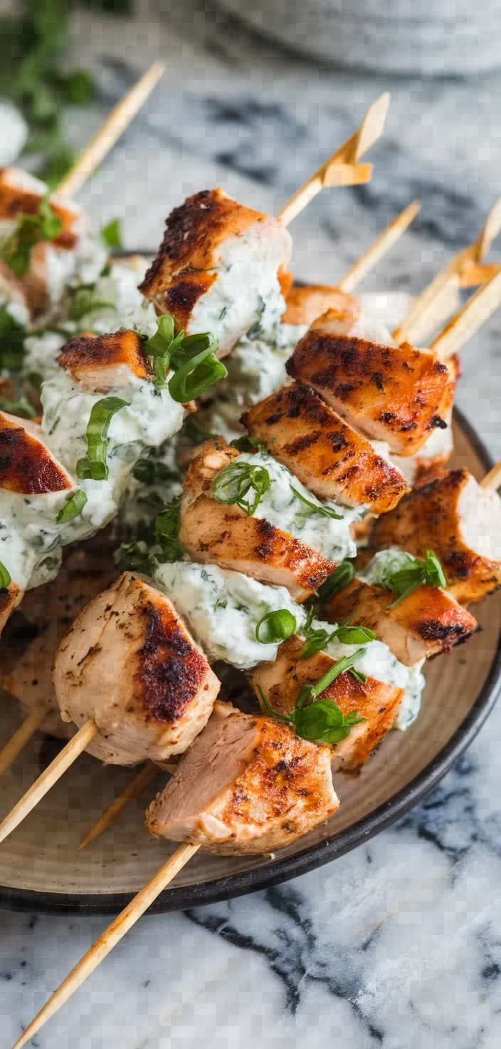 10. Greek Tzatziki Chicken Skewer Recipe