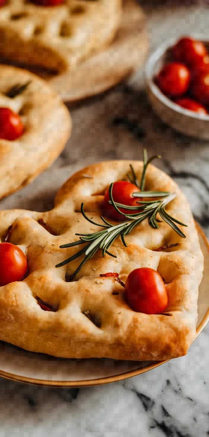 12. Heart-Shaped Focaccia Art