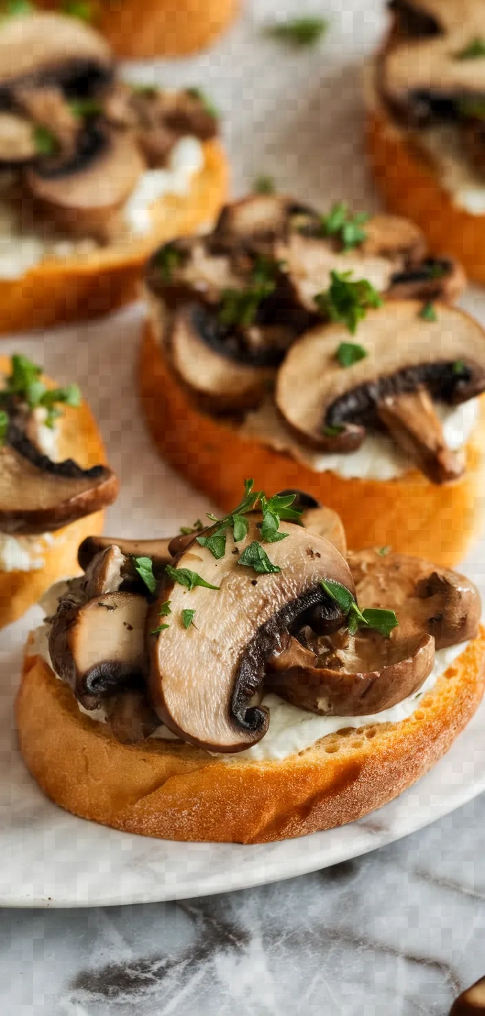 12. Mushroom Truffle Oil Crostini Appetizers