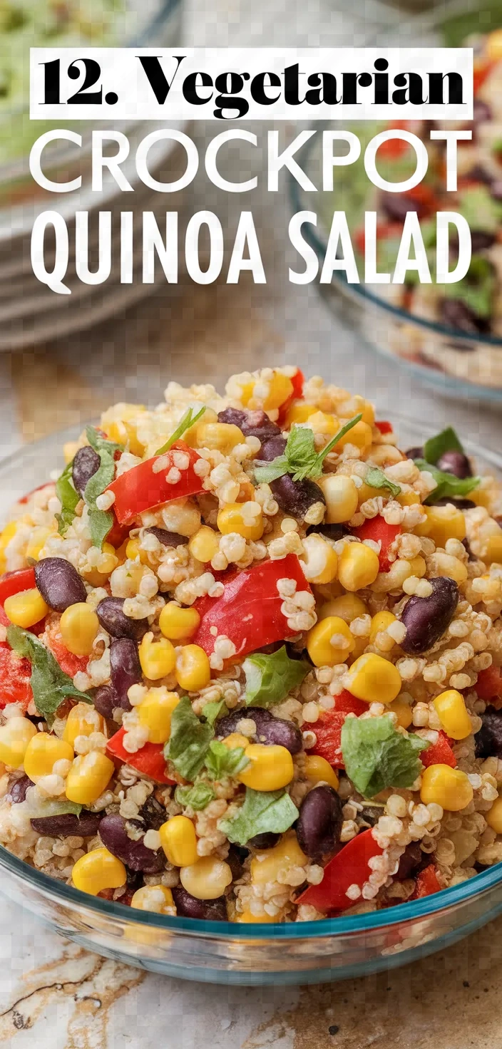 12. Vegetarian Crockpot Quinoa Salad