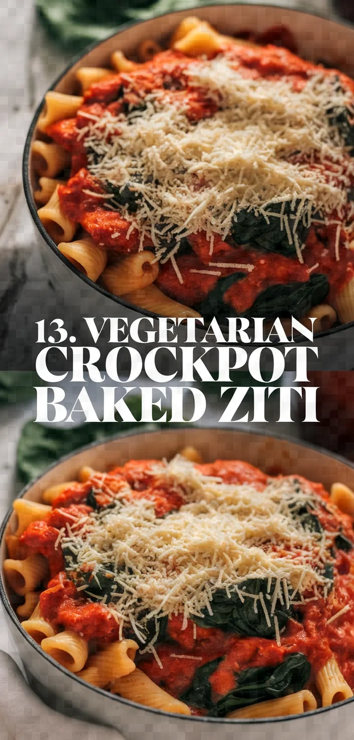 13. Vegetarian Crockpot Baked Ziti