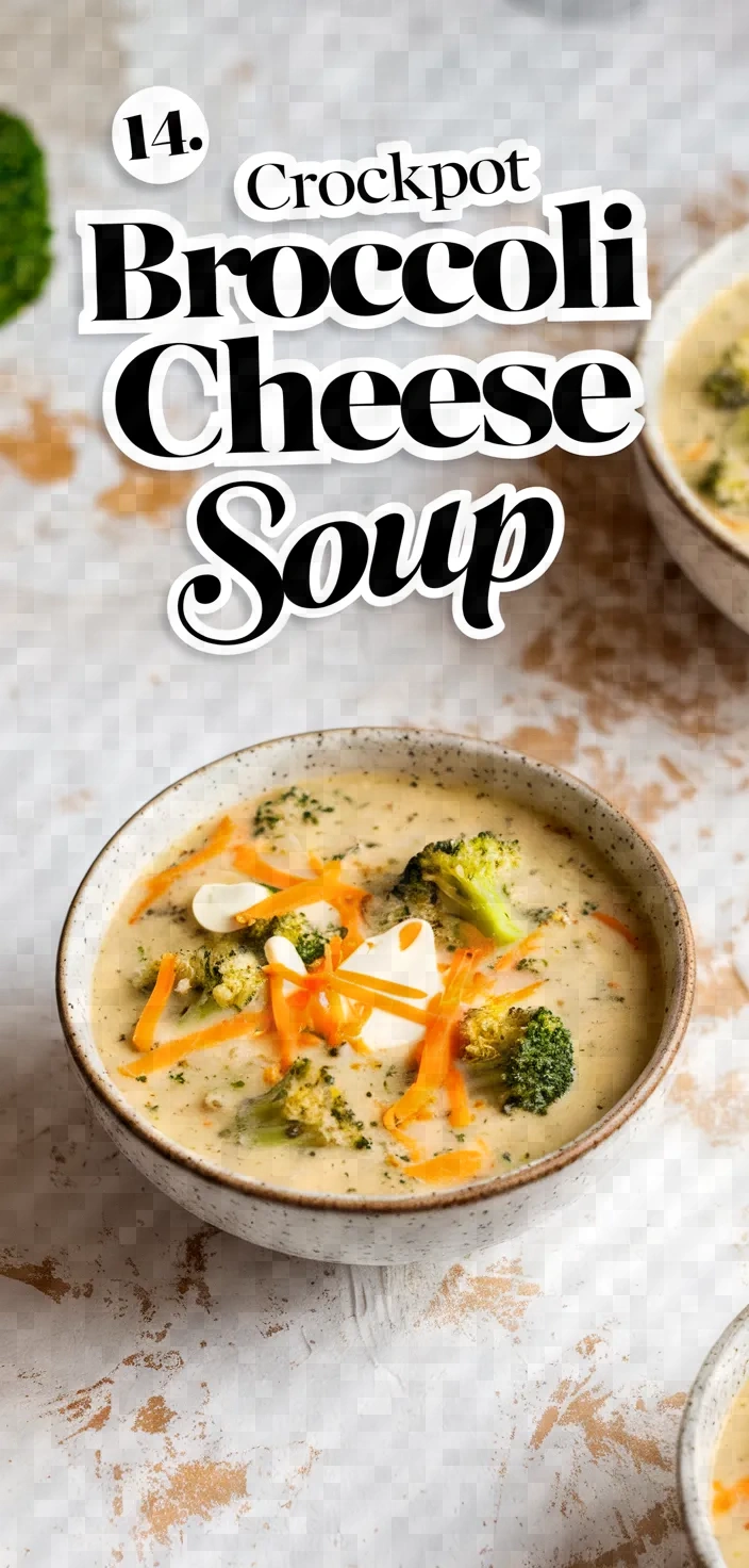 14. Crockpot Broccoli Cheese Soup