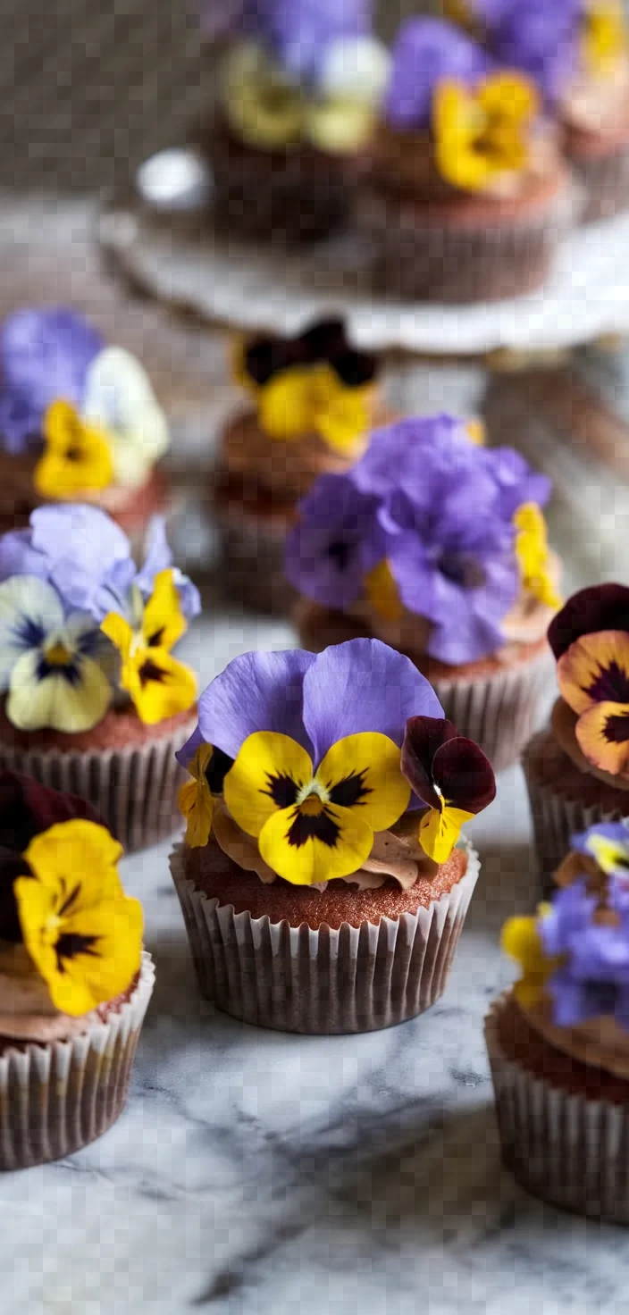 15. Edible Flower Cupcake Bouquets