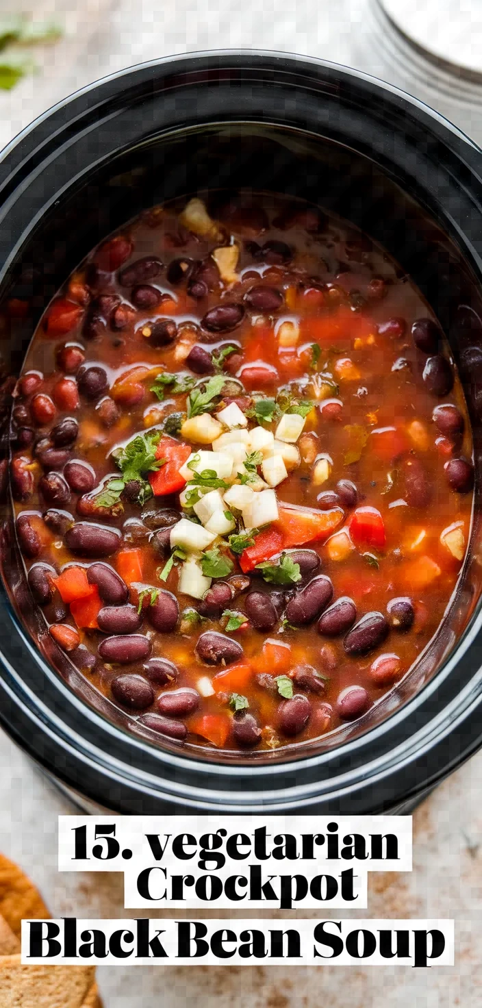 15. Vegetarian Crockpot Black Bean Soup