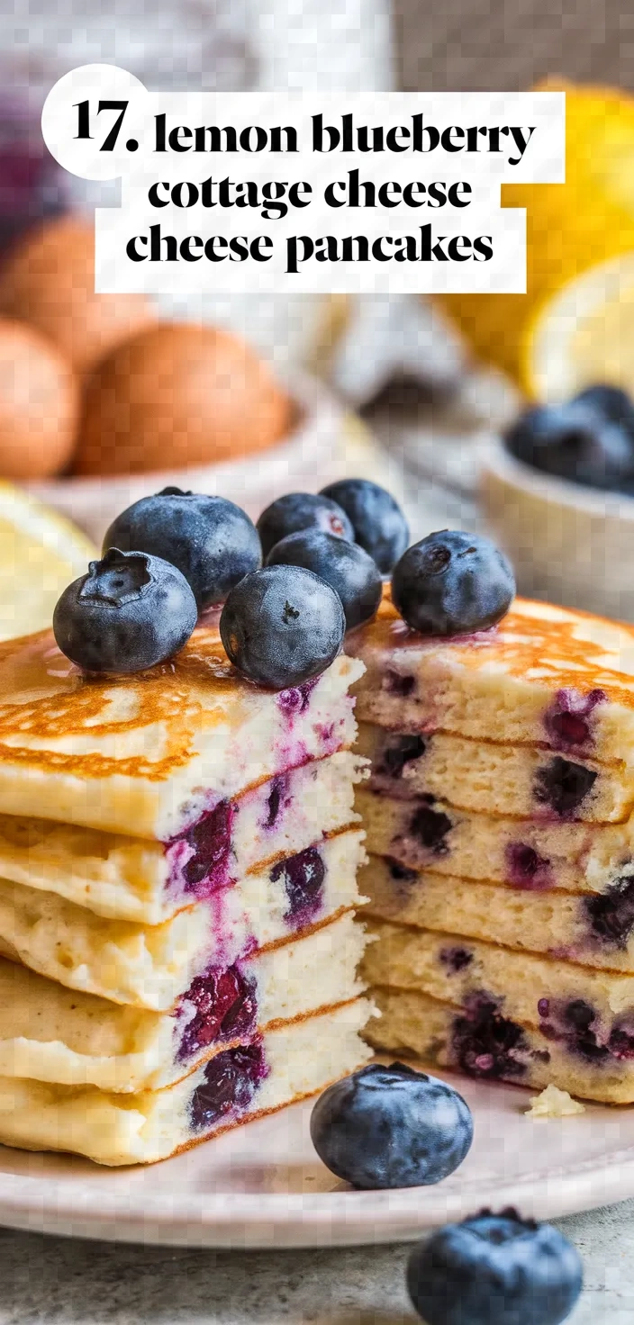 17. Lemon Blueberry Cottage Cheese Pancakes