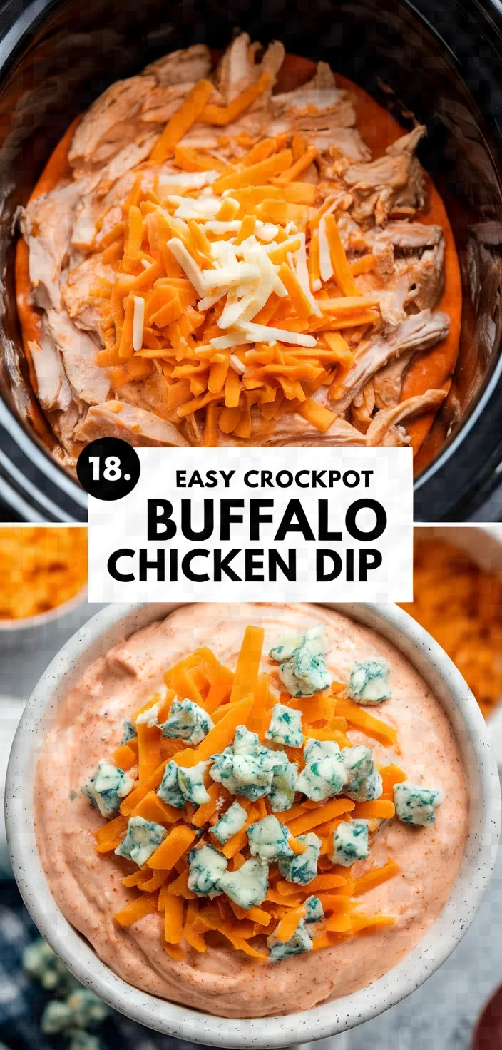 18. Easy Crockpot Buffalo Chicken Dip