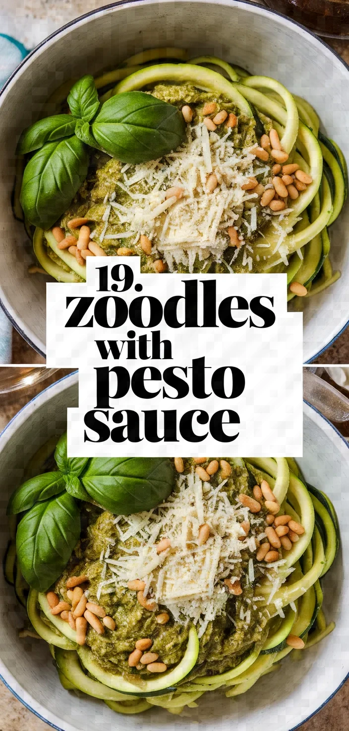 19. Zoodles with Pesto Sauce