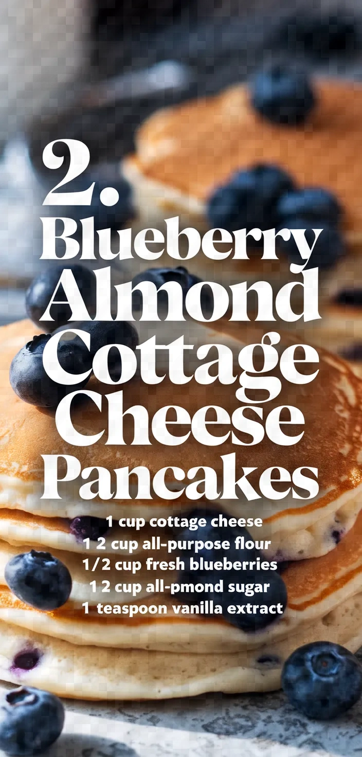 2. Blueberry Almond Cottage Cheese Pancakes