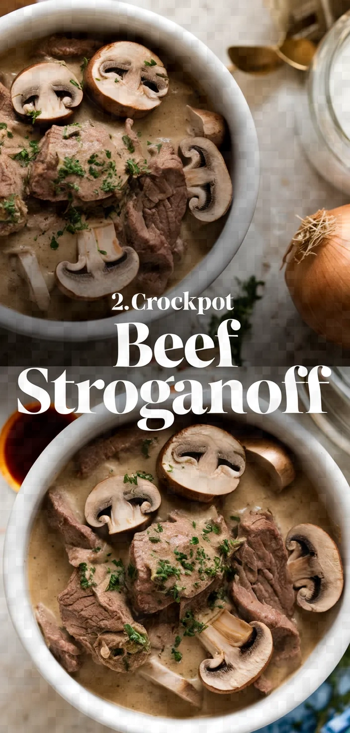 2. Crockpot Beef Stroganoff