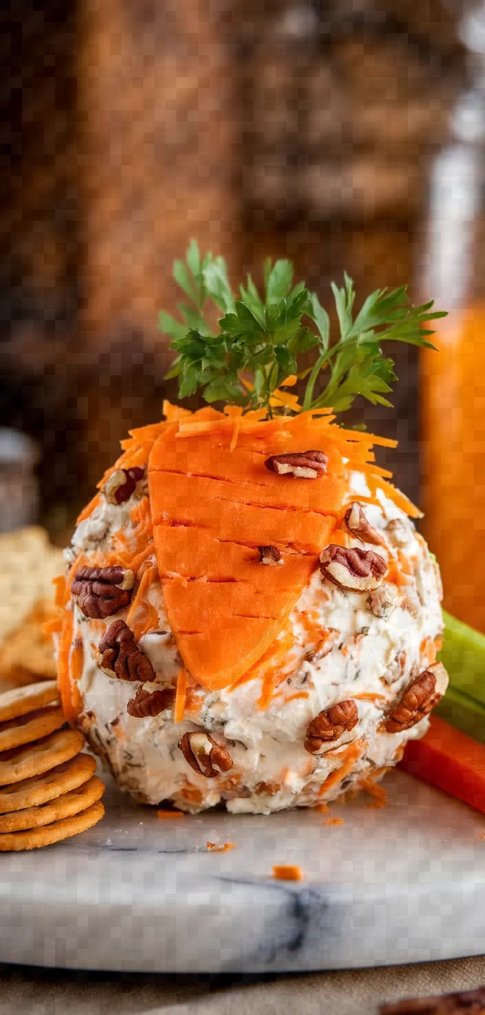 2. Easter Appetizers Carrot-Shaped Cheese Ball