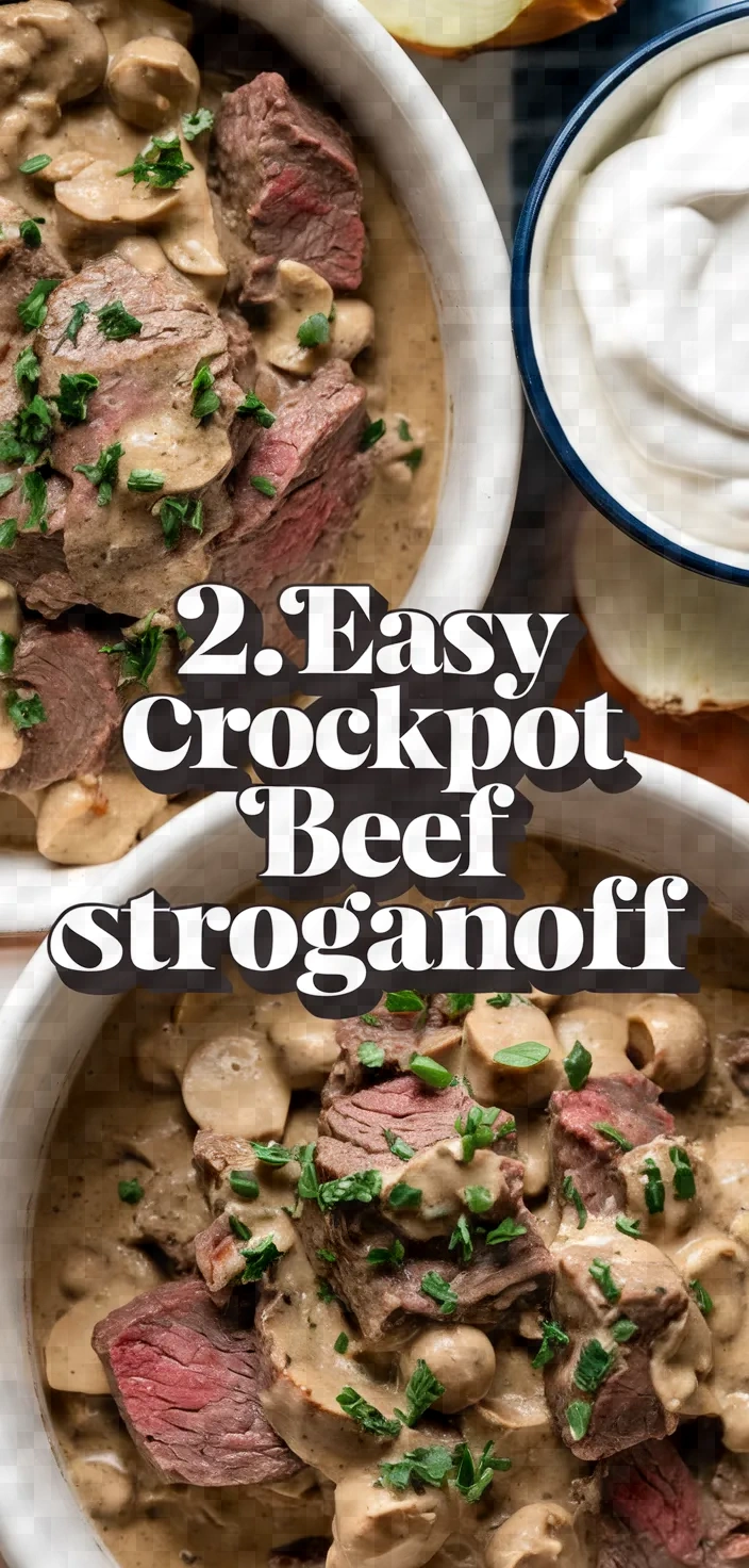 2. Easy Crockpot Beef Stroganoff