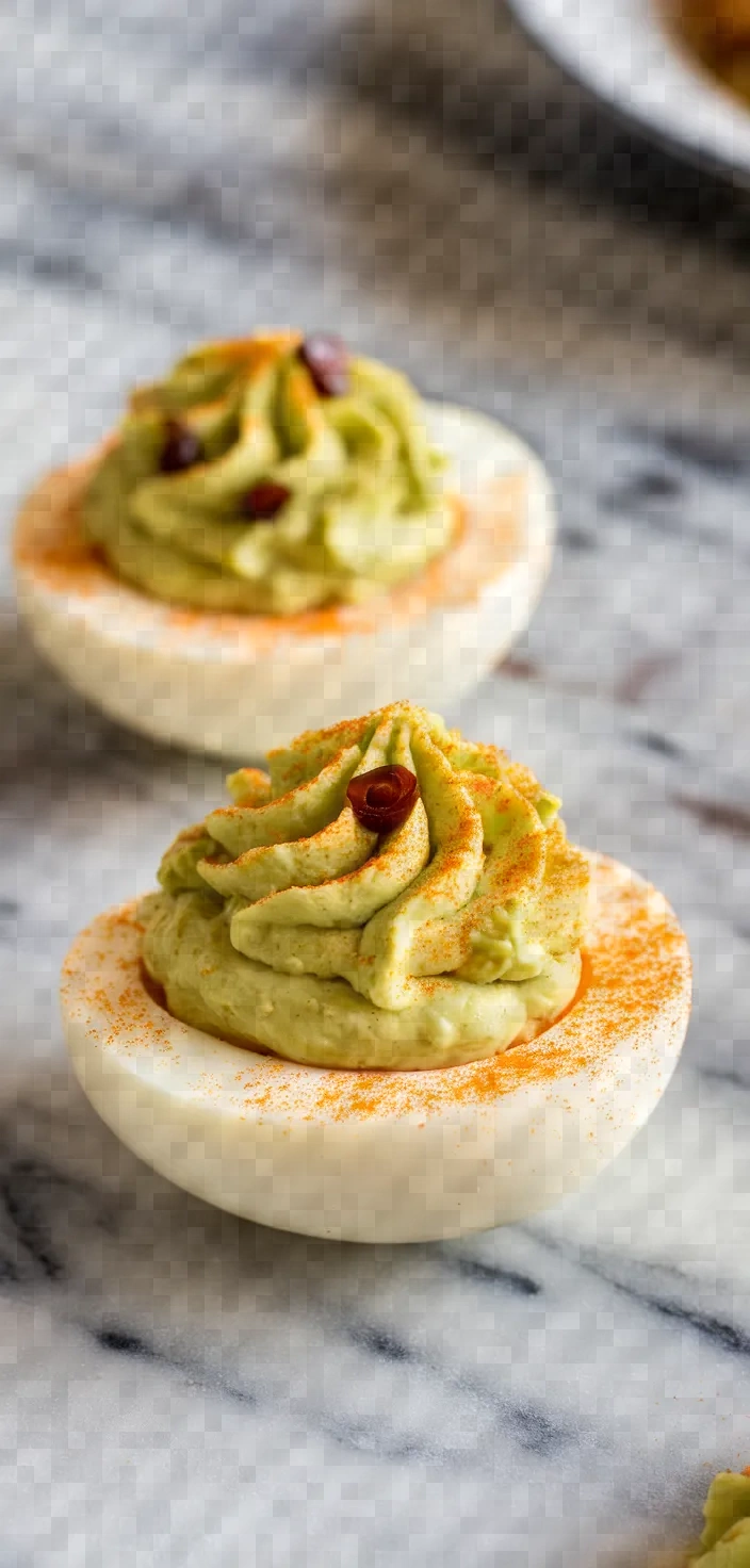 2. Game Day Avocado Deviled Eggs