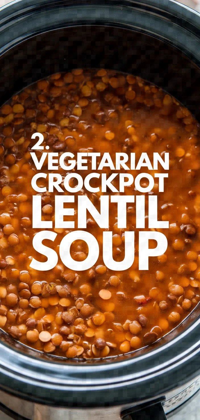 2. Vegetarian Crockpot Lentil Soup