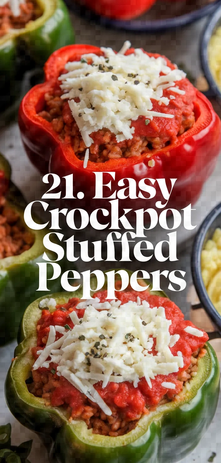 21. Easy Crockpot Stuffed Peppers