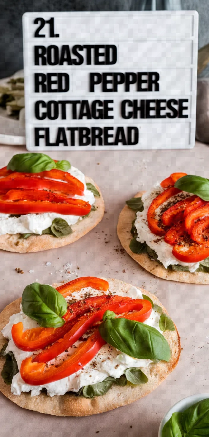 21. Roasted Red Pepper Cottage Cheese Flatbread