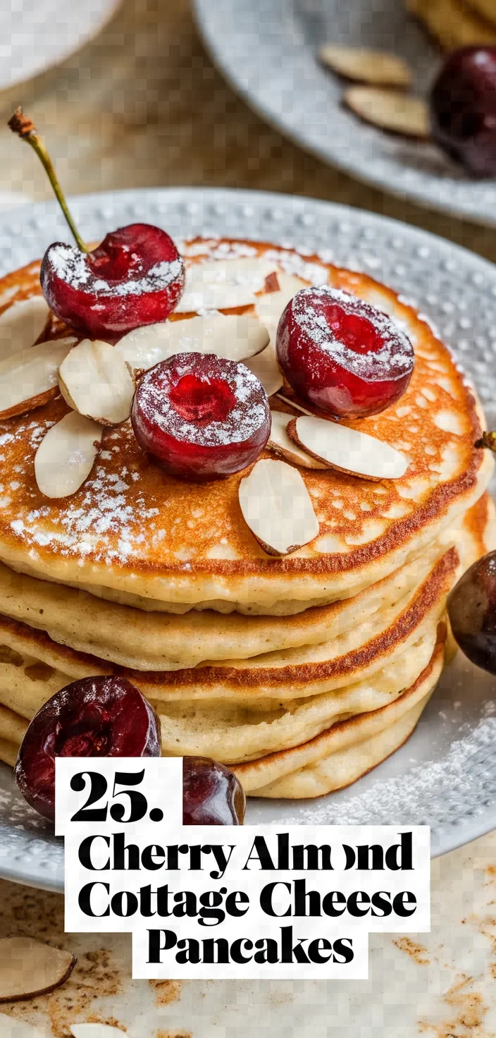 25. Cherry Almond Cottage Cheese Pancakes