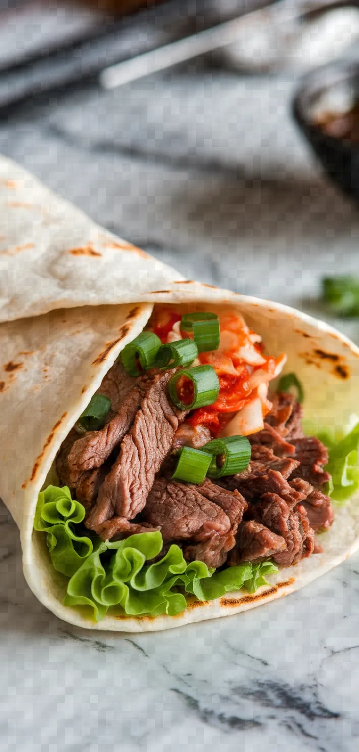 3. Korean BBQ Beef Tortilla Wrap Recipe