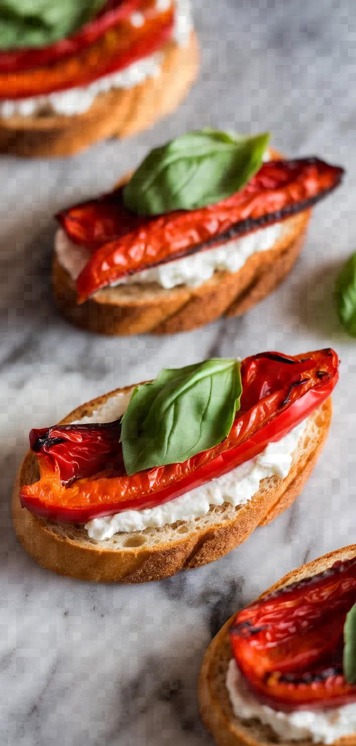 3. Roasted Red Pepper Crostini Appetizers