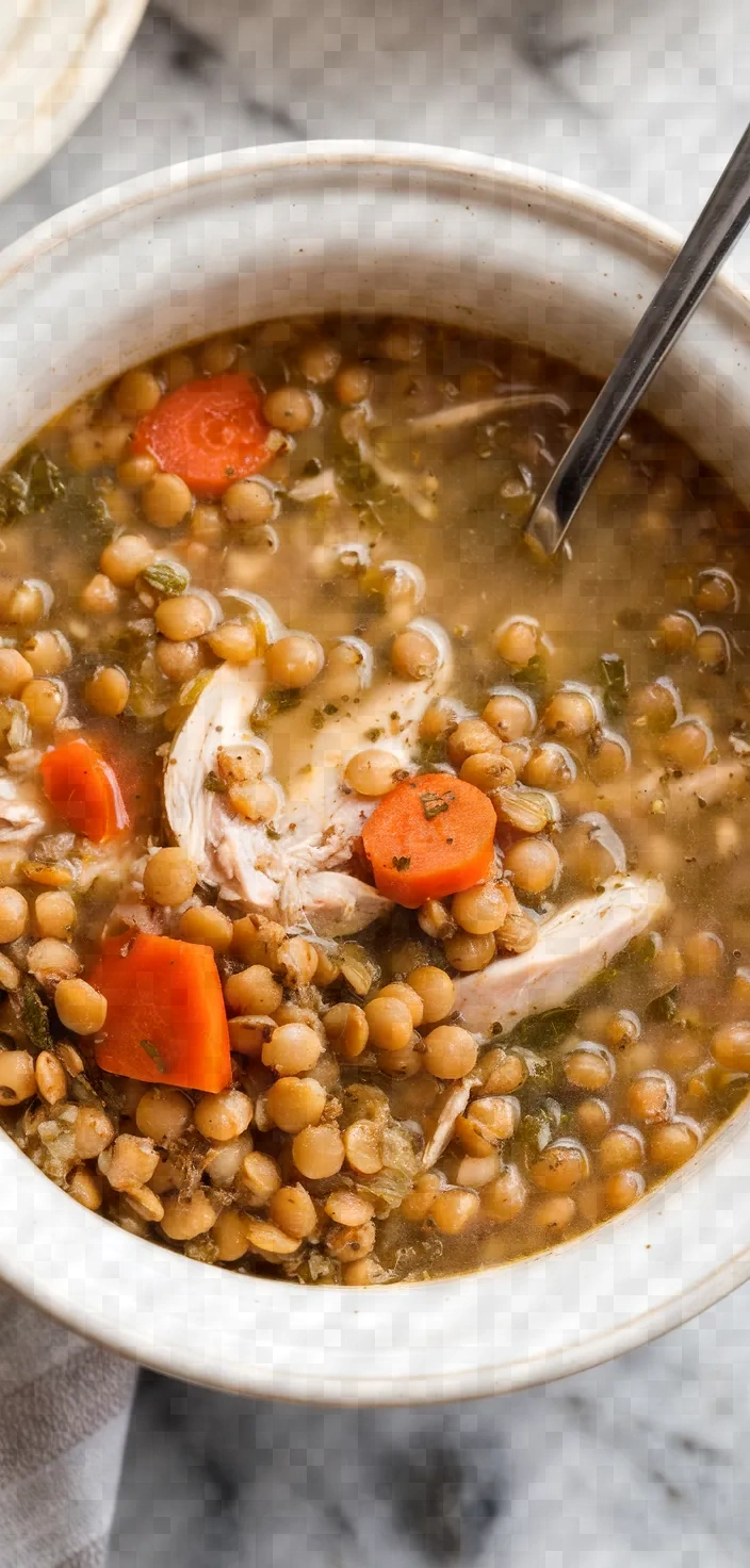 4. Crockpot Moroccan Chicken Lentil Soup