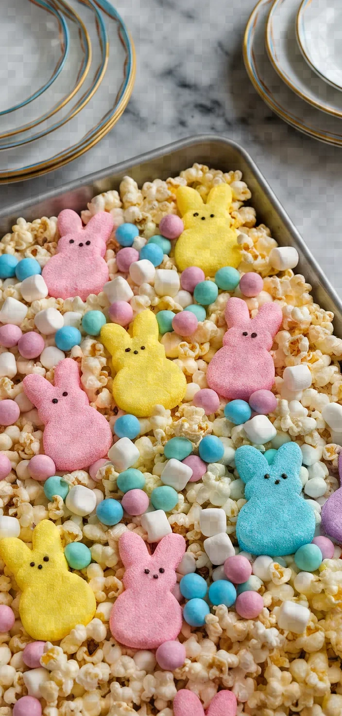 4. Easter Appetizers Peeps Popcorn Mix