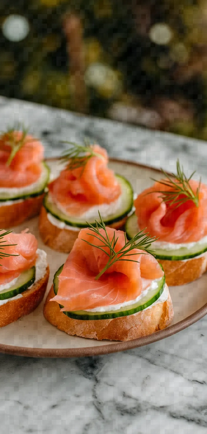 4. Smoked Salmon Cucumber Crostini Appetizers