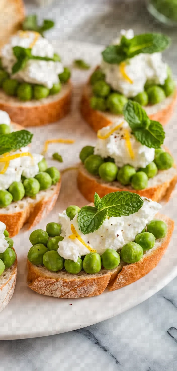 7. Easter Appetizers Spring Pea Crostini