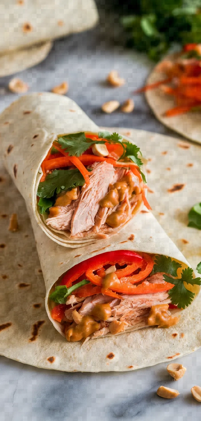 7. Thai Peanut Chicken Tortilla Wrap Recipe