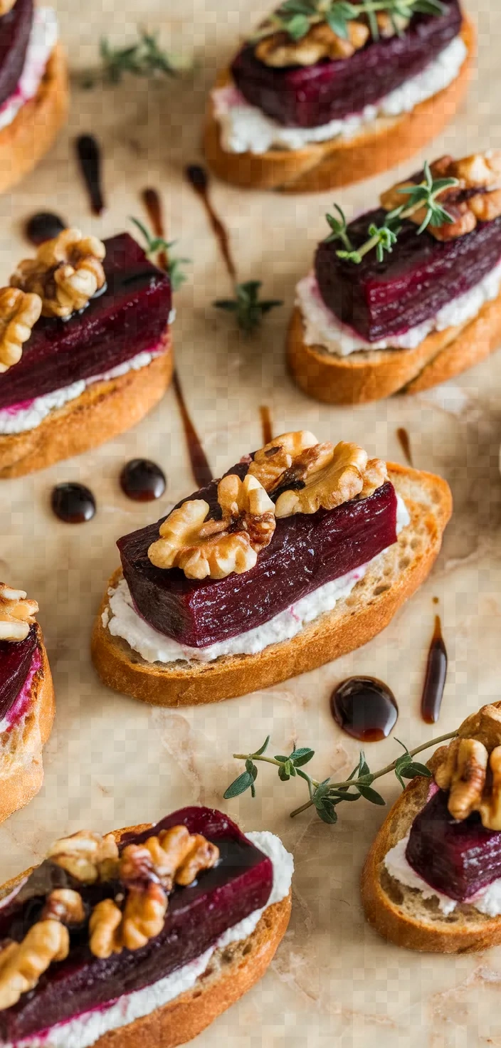 8. Beet Walnut Crostini Appetizers