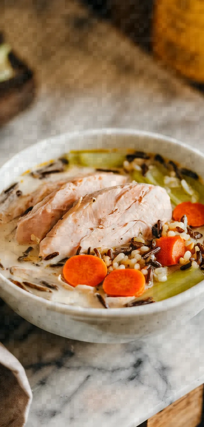 8. Crockpot Creamy Wild Rice Chicken Soup