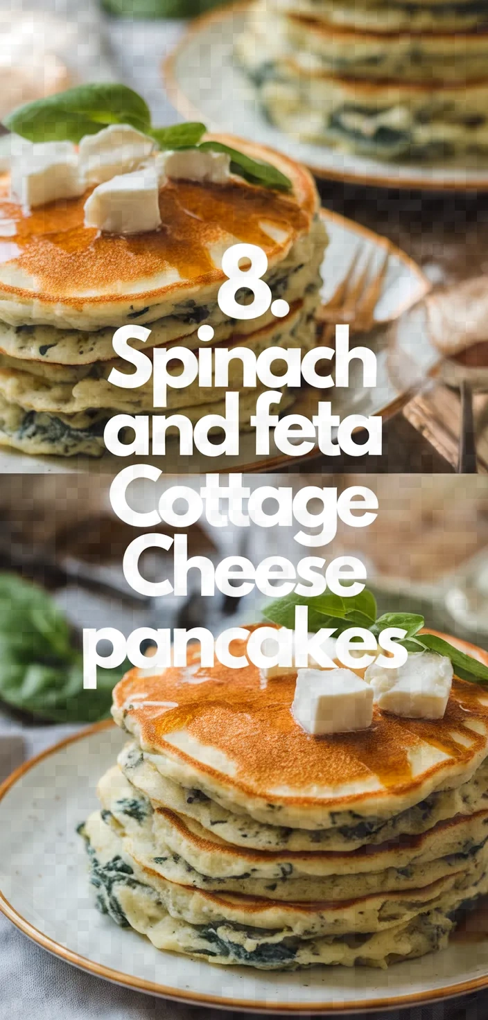 8. Spinach and Feta Cottage Cheese Pancakes